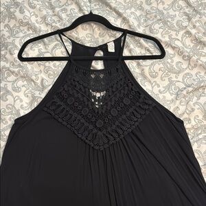 Black Halter Backless Sundress for Night Out